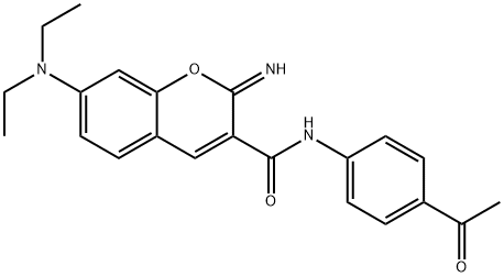 N-(4-acetylphenyl)-7-(diethylamino)-2-iminochromene-3-carboxamide Struktur