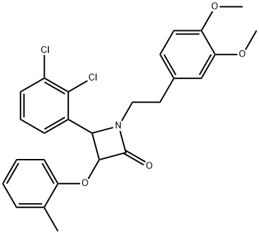 4-(2,3-dichlorophenyl)-1-[2-(3,4-dimethoxyphenyl)ethyl]-3-(2-methylphenoxy)azetidin-2-one Struktur