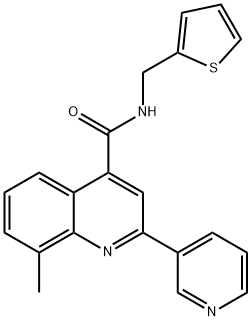 8-methyl-2-pyridin-3-yl-N-(thiophen-2-ylmethyl)quinoline-4-carboxamide Struktur