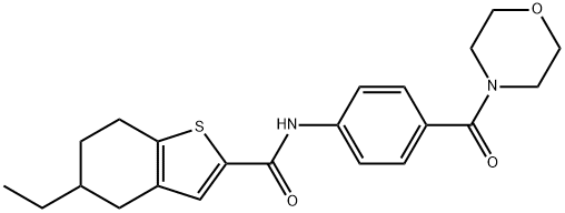 5-ethyl-N-[4-(morpholine-4-carbonyl)phenyl]-4,5,6,7-tetrahydro-1-benzothiophene-2-carboxamide Struktur