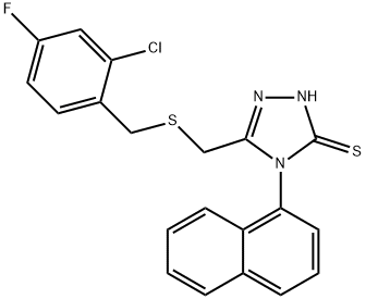 3-[(2-chloro-4-fluorophenyl)methylsulfanylmethyl]-4-naphthalen-1-yl-1H-1,2,4-triazole-5-thione Struktur