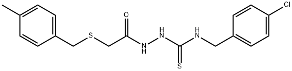 1-[(4-chlorophenyl)methyl]-3-[[2-[(4-methylphenyl)methylsulfanyl]acetyl]amino]thiourea Struktur