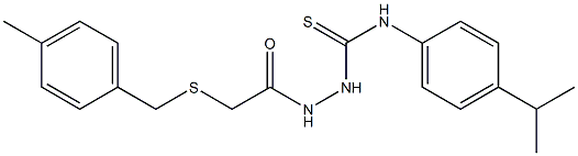 1-[[2-[(4-methylphenyl)methylsulfanyl]acetyl]amino]-3-(4-propan-2-ylphenyl)thiourea Struktur