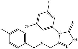 4-(3,5-dichlorophenyl)-3-[(4-methylphenyl)methylsulfanylmethyl]-1H-1,2,4-triazole-5-thione Struktur