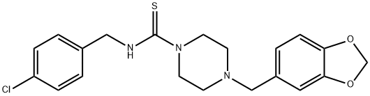 4-(1,3-benzodioxol-5-ylmethyl)-N-[(4-chlorophenyl)methyl]piperazine-1-carbothioamide Struktur