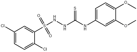 1-[(2,5-dichlorophenyl)sulfonylamino]-3-(3,4-dimethoxyphenyl)thiourea Struktur