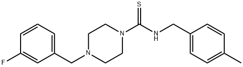 4-[(3-fluorophenyl)methyl]-N-[(4-methylphenyl)methyl]piperazine-1-carbothioamide Struktur