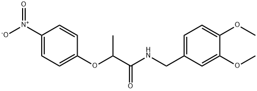 N-[(3,4-dimethoxyphenyl)methyl]-2-(4-nitrophenoxy)propanamide Struktur