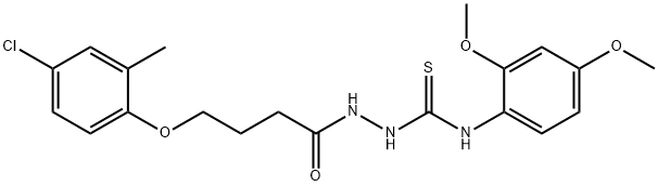 1-[4-(4-chloro-2-methylphenoxy)butanoylamino]-3-(2,4-dimethoxyphenyl)thiourea Struktur