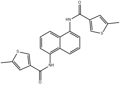 5-methyl-N-[5-[(5-methylthiophene-3-carbonyl)amino]naphthalen-1-yl]thiophene-3-carboxamide Struktur