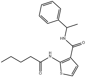 2-(pentanoylamino)-N-(1-phenylethyl)thiophene-3-carboxamide Struktur