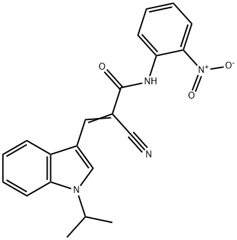 (E)-2-cyano-N-(2-nitrophenyl)-3-(1-propan-2-ylindol-3-yl)prop-2-enamide Struktur