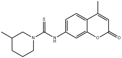 3-methyl-N-(4-methyl-2-oxochromen-7-yl)piperidine-1-carbothioamide Struktur