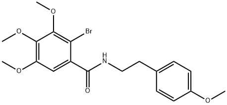 2-bromo-3,4,5-trimethoxy-N-[2-(4-methoxyphenyl)ethyl]benzamide Struktur