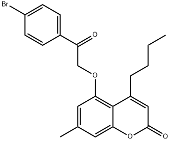 5-[2-(4-bromophenyl)-2-oxoethoxy]-4-butyl-7-methylchromen-2-one Struktur