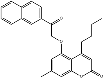 4-butyl-7-methyl-5-(2-naphthalen-2-yl-2-oxoethoxy)chromen-2-one Struktur