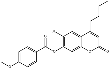 (4-butyl-6-chloro-2-oxochromen-7-yl) 4-methoxybenzoate Struktur