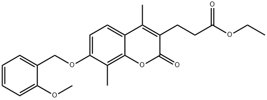 ethyl 3-[7-[(2-methoxyphenyl)methoxy]-4,8-dimethyl-2-oxochromen-3-yl]propanoate Struktur