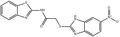 N-(1,3-benzothiazol-2-yl)-2-[(6-nitro-1H-benzimidazol-2-yl)sulfanyl]acetamide Struktur