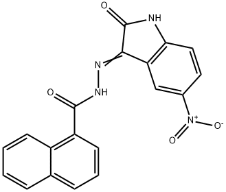 N'-(5-nitro-2-oxoindol-3-yl)naphthalene-1-carbohydrazide Struktur