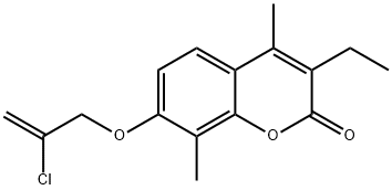 7-(2-chloroprop-2-enoxy)-3-ethyl-4,8-dimethylchromen-2-one Struktur