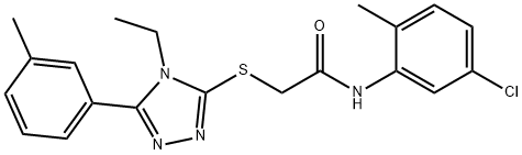 N-(5-chloro-2-methylphenyl)-2-[[4-ethyl-5-(3-methylphenyl)-1,2,4-triazol-3-yl]sulfanyl]acetamide Struktur