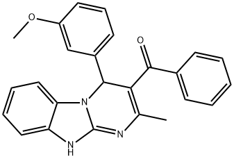 [4-(3-methoxyphenyl)-2-methyl-1,4-dihydropyrimido[1,2-a]benzimidazol-3-yl]-phenylmethanone Struktur