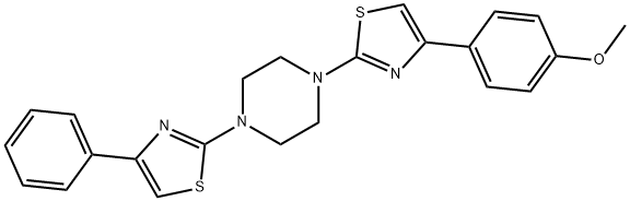 2-[4-[4-(4-methoxyphenyl)-1,3-thiazol-2-yl]piperazin-1-yl]-4-phenyl-1,3-thiazole Struktur