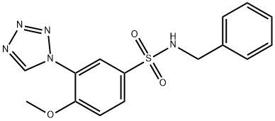 N-benzyl-4-methoxy-3-(tetrazol-1-yl)benzenesulfonamide Struktur