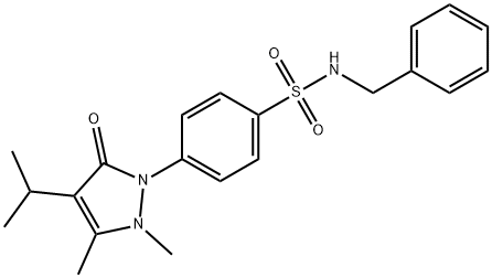 N-benzyl-4-(2,3-dimethyl-5-oxo-4-propan-2-ylpyrazol-1-yl)benzenesulfonamide Struktur