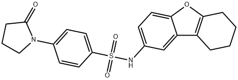 4-(2-oxopyrrolidin-1-yl)-N-(6,7,8,9-tetrahydrodibenzofuran-2-yl)benzenesulfonamide Struktur