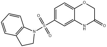 6-(2,3-dihydroindol-1-ylsulfonyl)-4H-1,4-benzoxazin-3-one Struktur