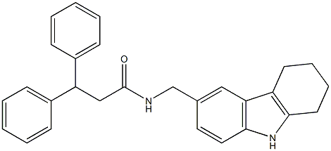 3,3-diphenyl-N-(6,7,8,9-tetrahydro-5H-carbazol-3-ylmethyl)propanamide Struktur