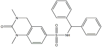 N-benzhydryl-1,3-dimethyl-2-oxo-4H-quinazoline-6-sulfonamide Struktur