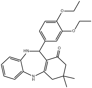 6-(3,4-diethoxyphenyl)-9,9-dimethyl-6,8,10,11-tetrahydro-5H-benzo[b][1,4]benzodiazepin-7-one Structure