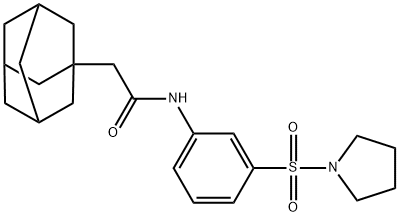 2-(1-adamantyl)-N-(3-pyrrolidin-1-ylsulfonylphenyl)acetamide Struktur