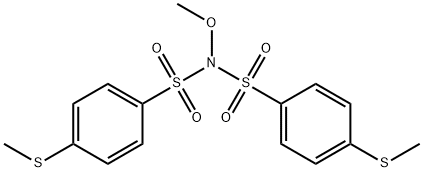 N-methoxy-4-methylsulfanyl-N-(4-methylsulfanylphenyl)sulfonylbenzenesulfonamide Struktur