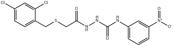 1-[[2-[(2,4-dichlorophenyl)methylsulfanyl]acetyl]amino]-3-(3-nitrophenyl)urea Struktur