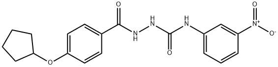 1-[(4-cyclopentyloxybenzoyl)amino]-3-(3-nitrophenyl)urea Struktur