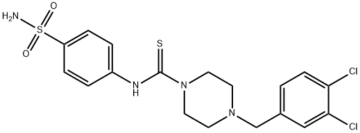 4-[(3,4-dichlorophenyl)methyl]-N-(4-sulfamoylphenyl)piperazine-1-carbothioamide Struktur