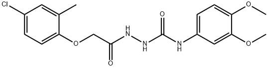 1-[[2-(4-chloro-2-methylphenoxy)acetyl]amino]-3-(3,4-dimethoxyphenyl)urea Struktur