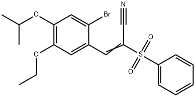 (E)-2-(benzenesulfonyl)-3-(2-bromo-5-ethoxy-4-propan-2-yloxyphenyl)prop-2-enenitrile Structure