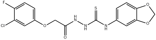 1-(1,3-benzodioxol-5-yl)-3-[[2-(3-chloro-4-fluorophenoxy)acetyl]amino]thiourea Struktur