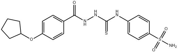 1-[(4-cyclopentyloxybenzoyl)amino]-3-(4-sulfamoylphenyl)thiourea Struktur