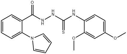 1-(2,4-dimethoxyphenyl)-3-[(2-pyrrol-1-ylbenzoyl)amino]thiourea Struktur