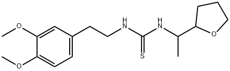 1-[2-(3,4-dimethoxyphenyl)ethyl]-3-[1-(oxolan-2-yl)ethyl]thiourea Struktur