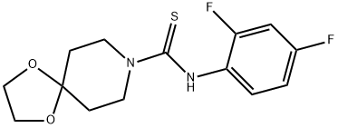 N-(2,4-difluorophenyl)-1,4-dioxa-8-azaspiro[4.5]decane-8-carbothioamide Struktur