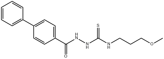 1-(3-methoxypropyl)-3-[(4-phenylbenzoyl)amino]thiourea Struktur