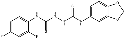 1-(1,3-benzodioxol-5-yl)-3-[(2,4-difluorophenyl)carbamothioylamino]thiourea Struktur