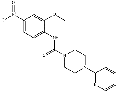 N-(2-methoxy-4-nitrophenyl)-4-pyridin-2-ylpiperazine-1-carbothioamide Struktur